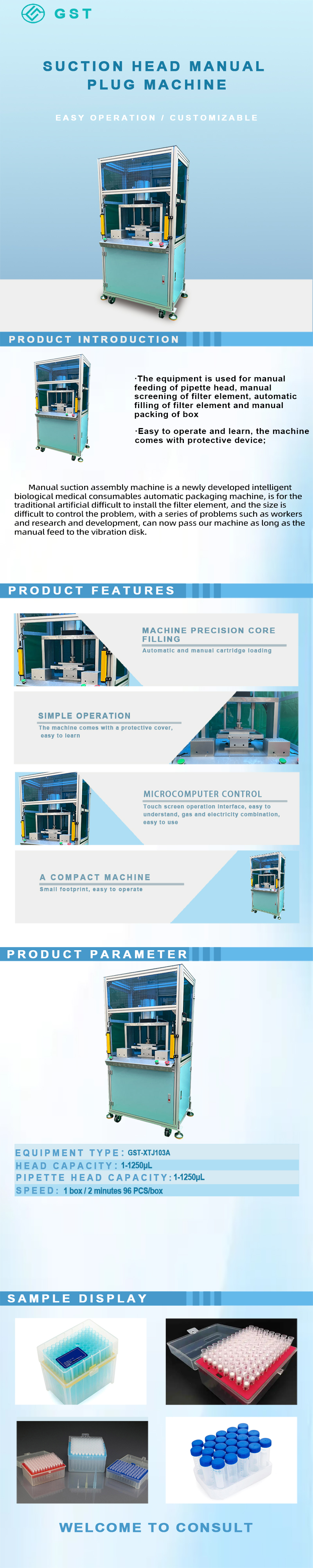 Equipos de automatización - Máquina manual de llenado de núcleos con punta de succión
