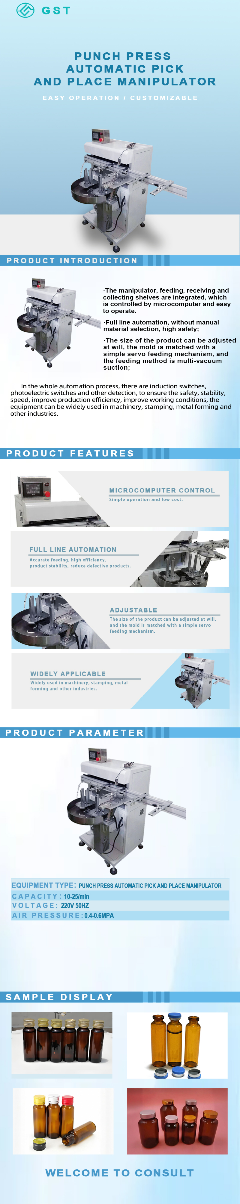 Equipos de automatización: Robots de selección y colocación automáticos para punzonadoras