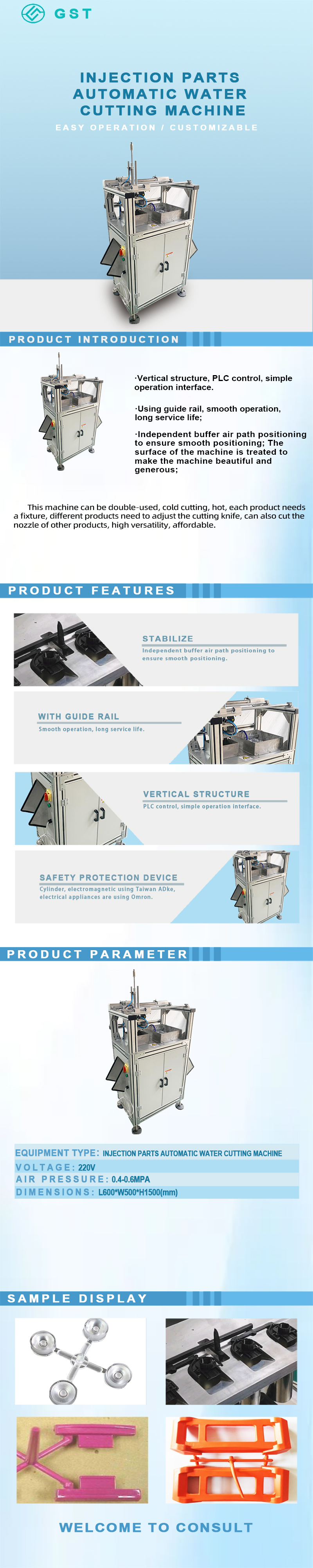 Equipamentos de Automação - Máquina de Corte Automática de Peças Moldadas por Injecção