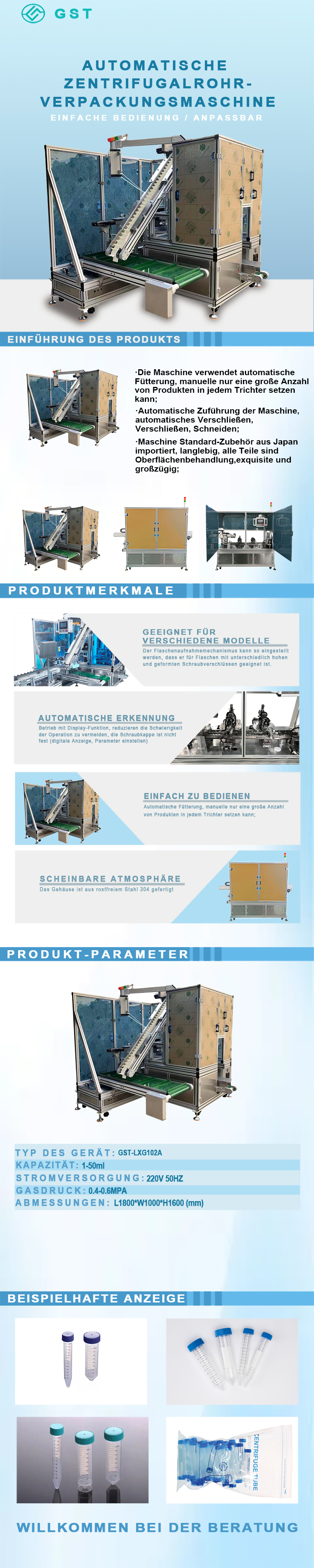 Automatische Verpackungsmaschine – automatische Verschließmaschine für Zentrifugenröhrchen