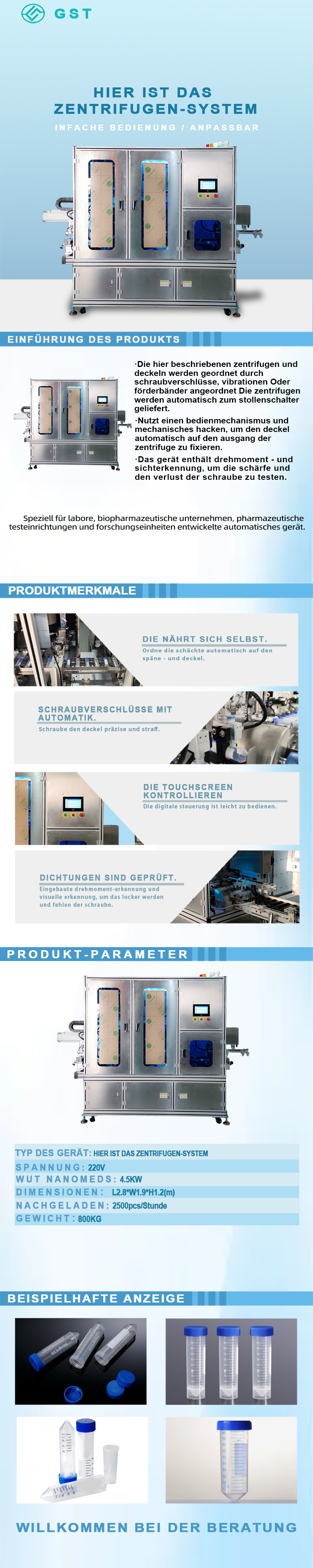 Automatische Montagemaschine - automatische Verschließmaschine für Zentrifugenröhrchen
