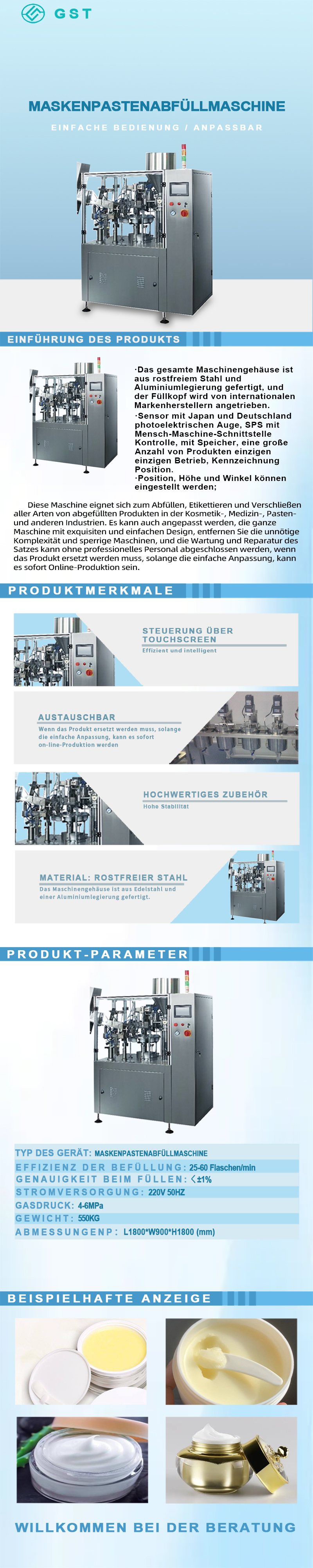 Automatische Abfüllmaschine - Automatische Abfüllmaschine für Sahne