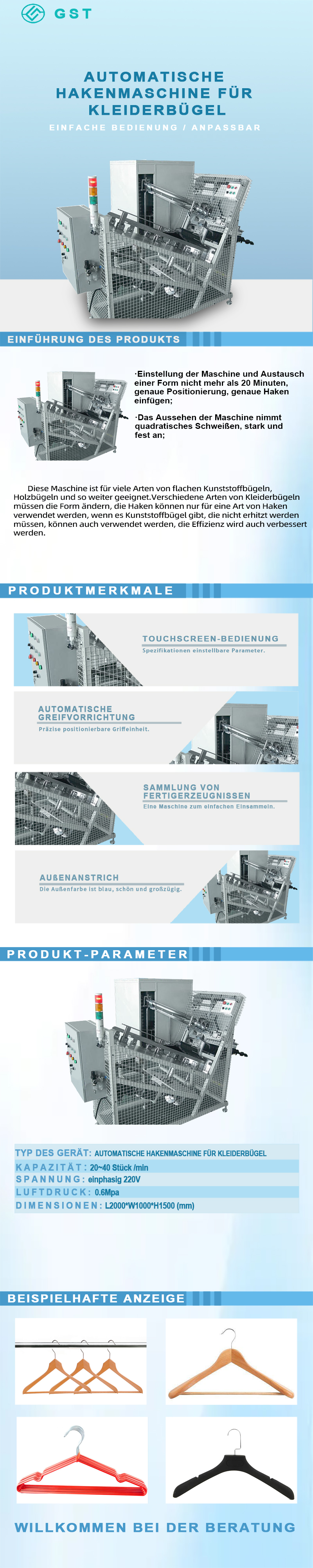 Automatisierungstechnik-Kleiderbügel-Automatik-Hakeneinsetzmaschine