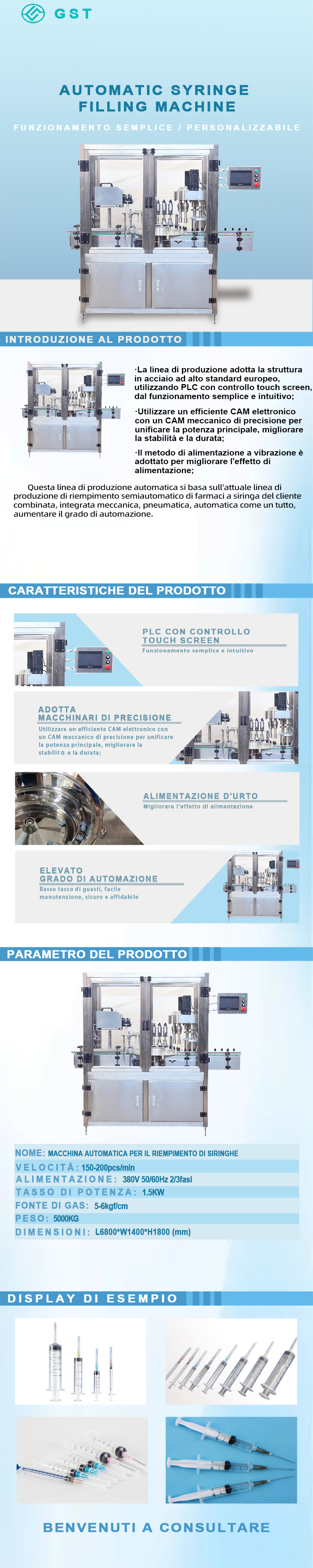 Macchina di riempimento automatico-Siringa Macchina di riempimento automatico