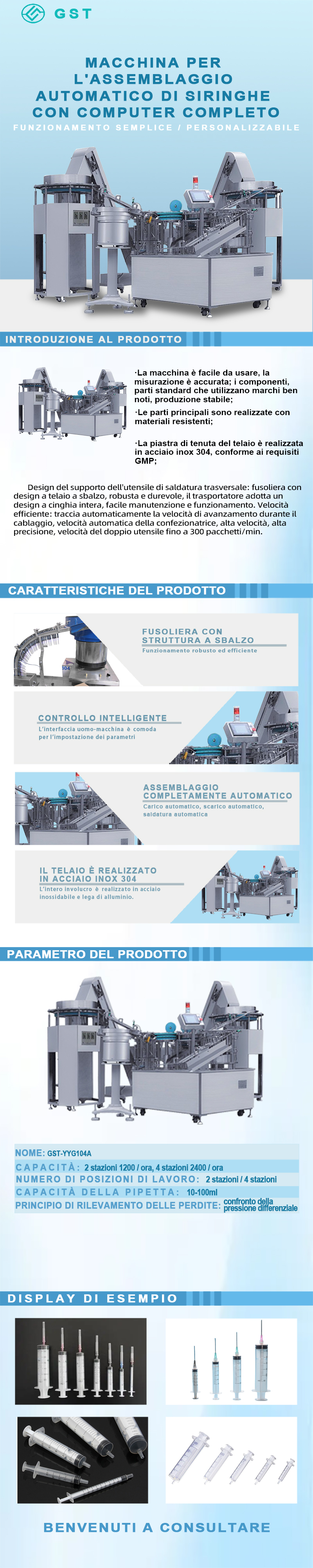 Macchina automatica di assemblaggio-Siringa completamente computerizzata Macchina automatica di assemblaggio