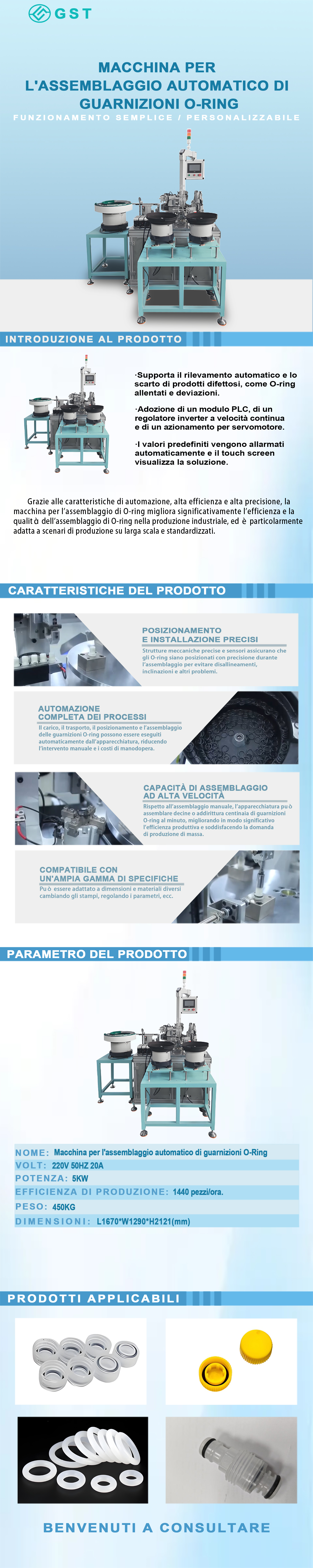 Macchina di assemblaggio automatico - Macchina di assemblaggio automatico per guarnizioni di tenuta di tipo O