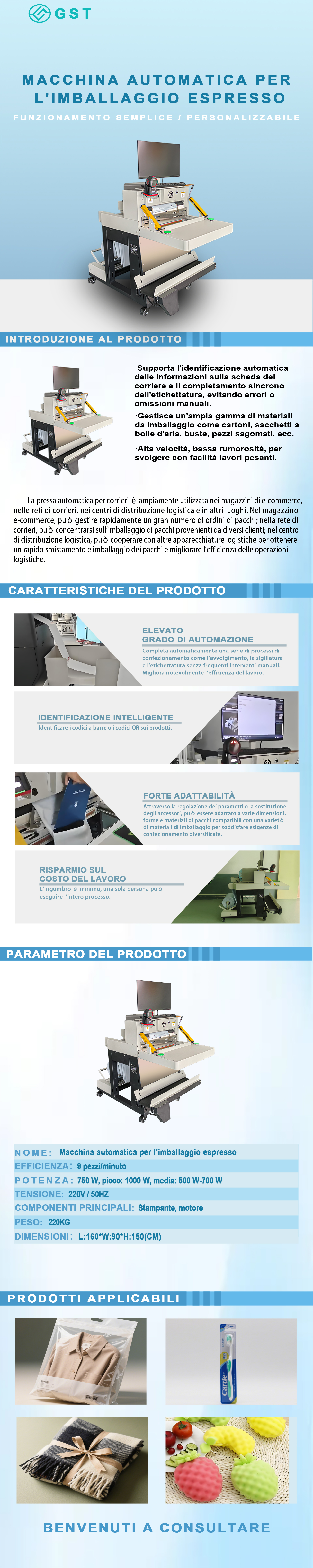 Macchina confezionatrice automatica - macchina confezionatrice automatica per consegna espressa