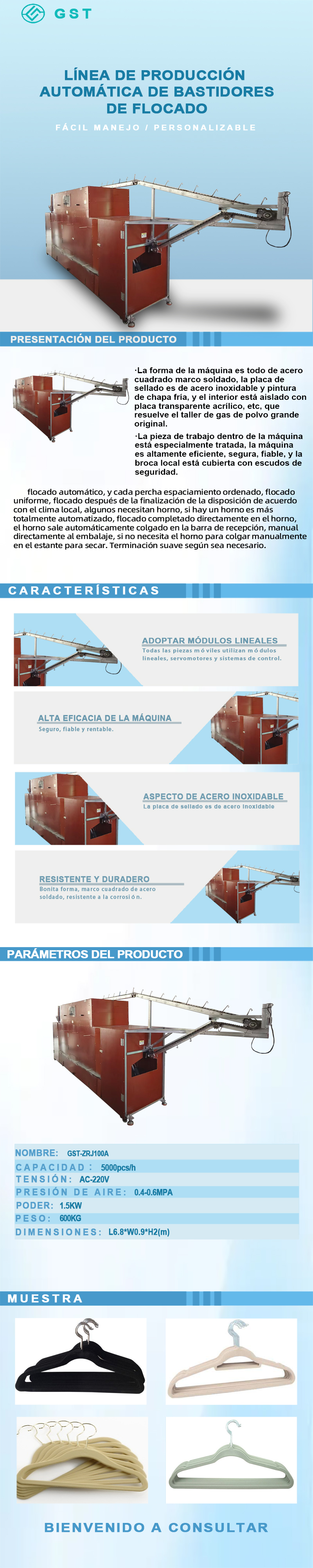 Línea de producción automática - Línea de producción automática de perchas de flocado