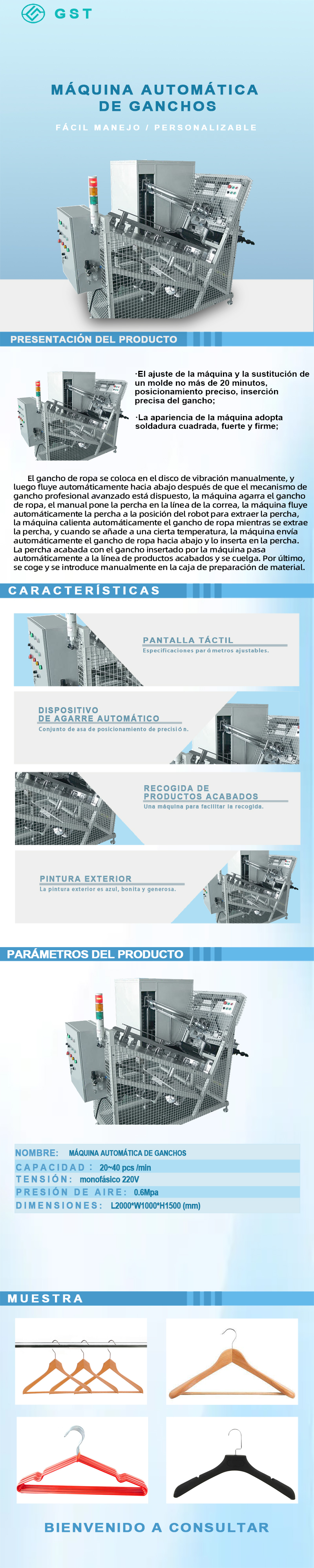 Equipos de automatización - Máquina automática de inserción de ganchos para perchas