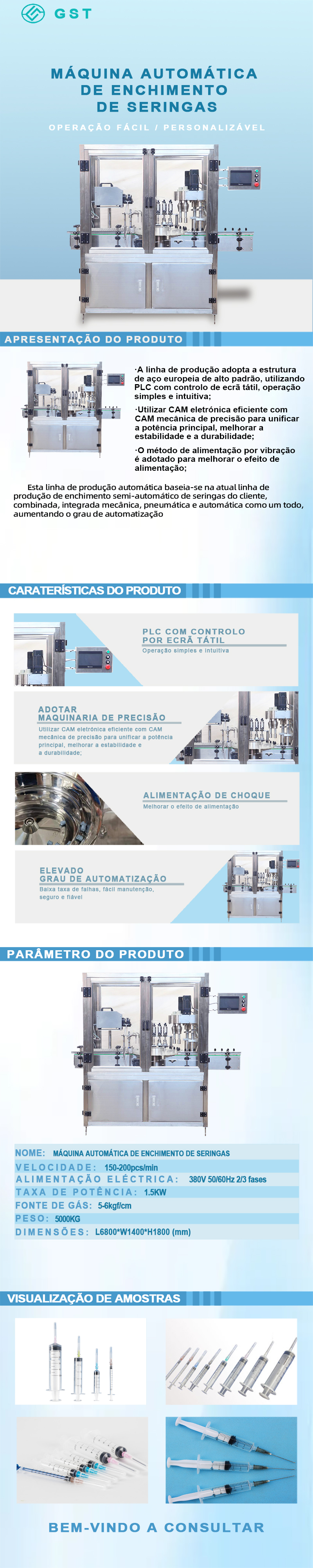 Máquina de enchimento automática - Máquina de enchimento automática de seringas