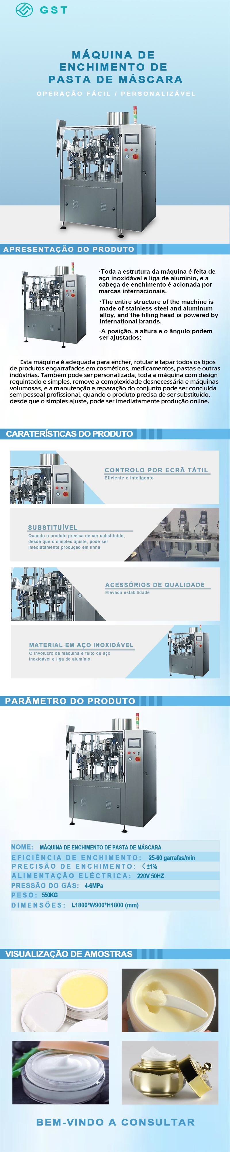 Máquina de Enchimento Automática - Creme Máquina de Enchimento Automática de Creme