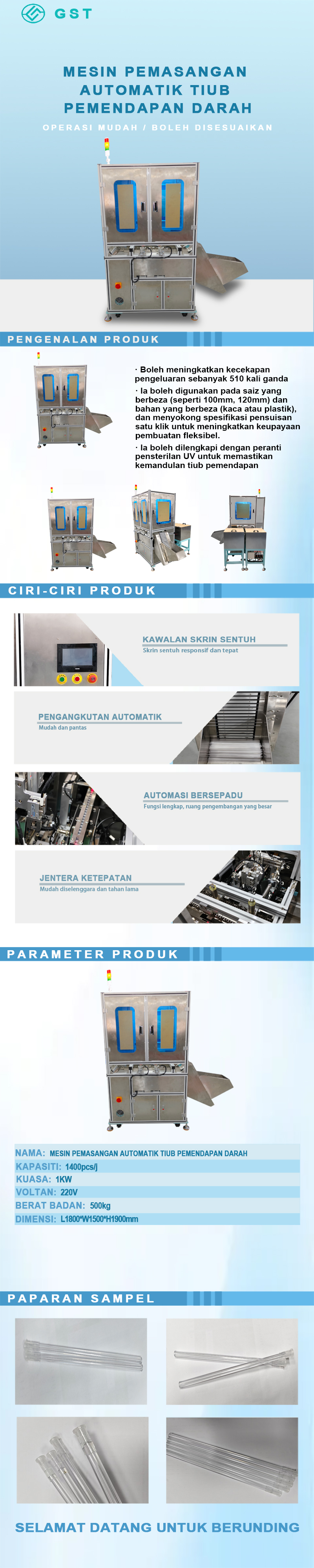 Mesin pemasangan automatik-tiub pemendapan erythrocyte mesin pemasangan automatik