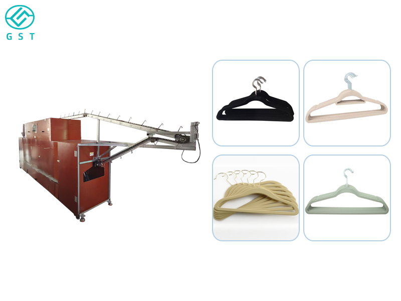 Equipamento de linha de produção totalmente automática para flocagem de cabides | Máquina automática de flocagem de cabides com controlo inteligente