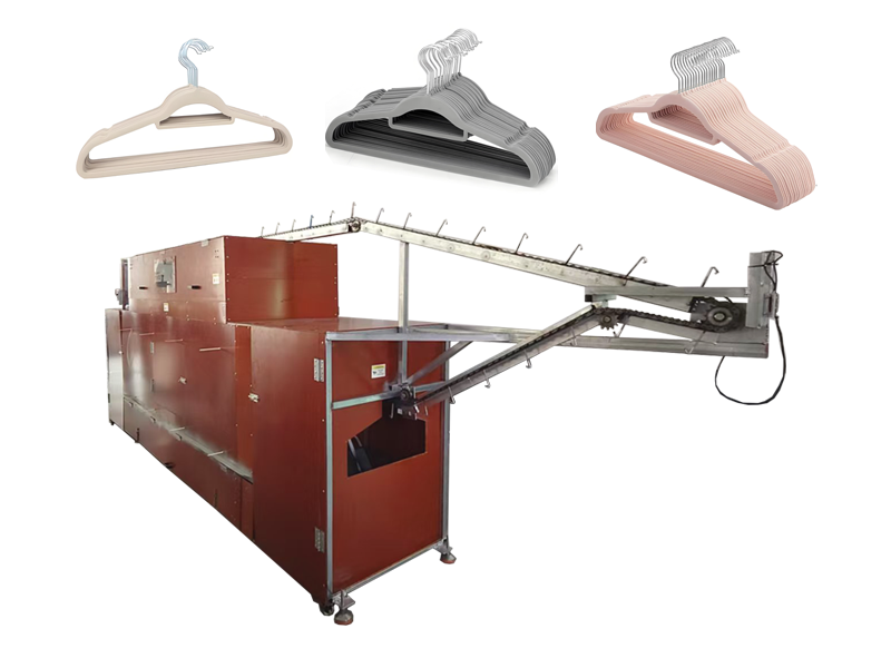 Equipamento de linha de produção totalmente automática para flocagem de cabides | Máquina automática de flocagem de cabides com controlo inteligente