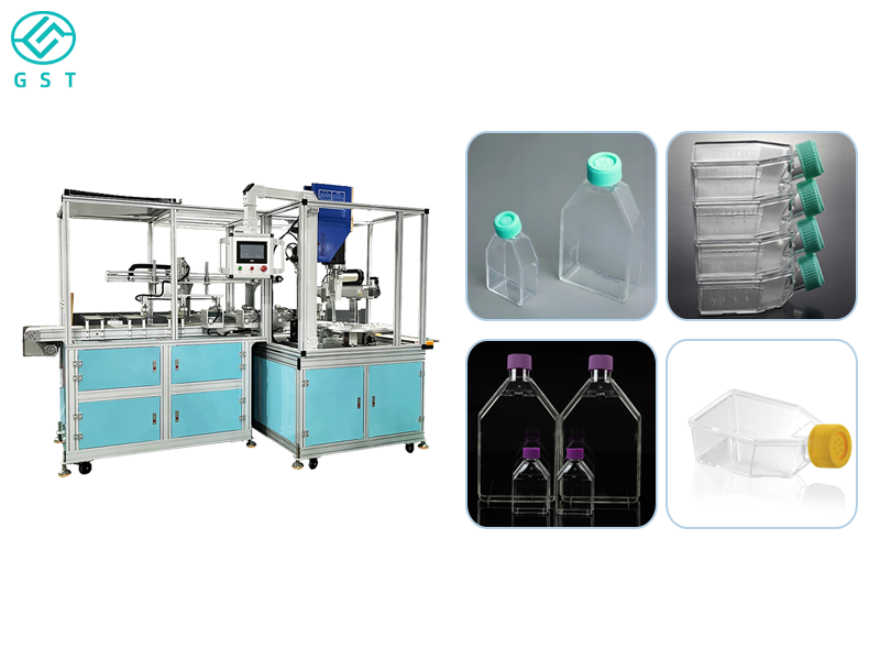 Máquina automática de deteção de fugas por soldadura ultrassónica para frascos de cultura | Equipamento totalmente automático para soldadura de vedação e teste 