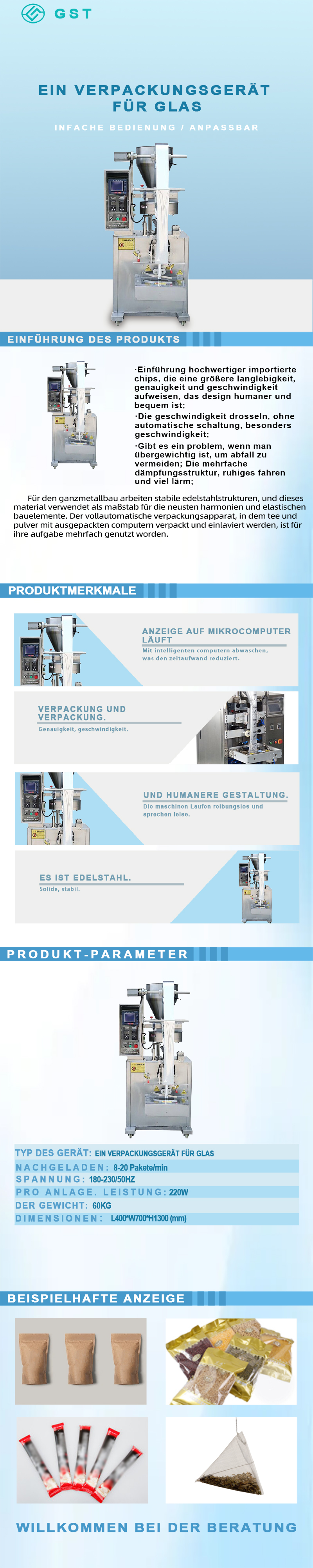 Automatische Granulatabfüllmaschine | Geeignet für Lebensmittel-, Pharma- und Chemiegranulate | Intelligente Produktionslinienlösungen