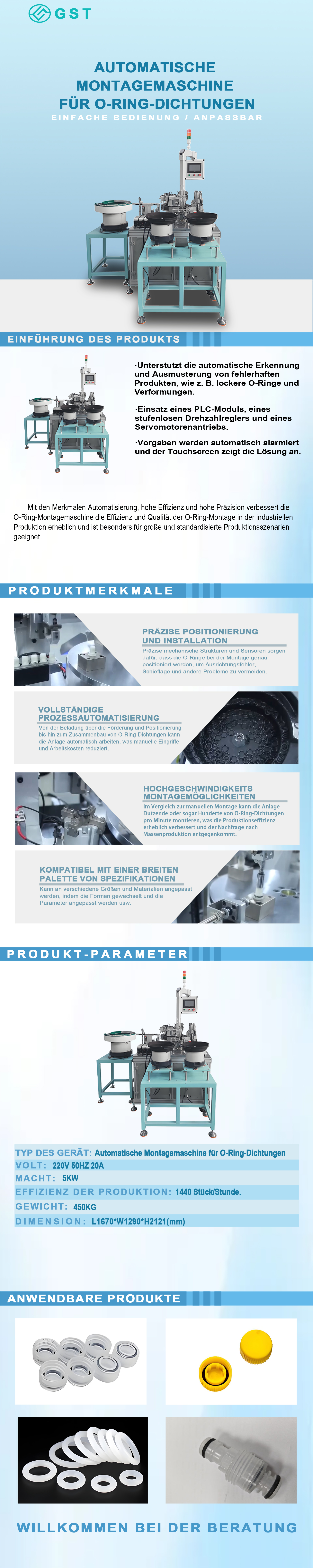 Automatische O-Ring-Montagemaschine | Automatische Dichtungsring-Montagemaschine | Kundenspezifische automatische Montagelinie