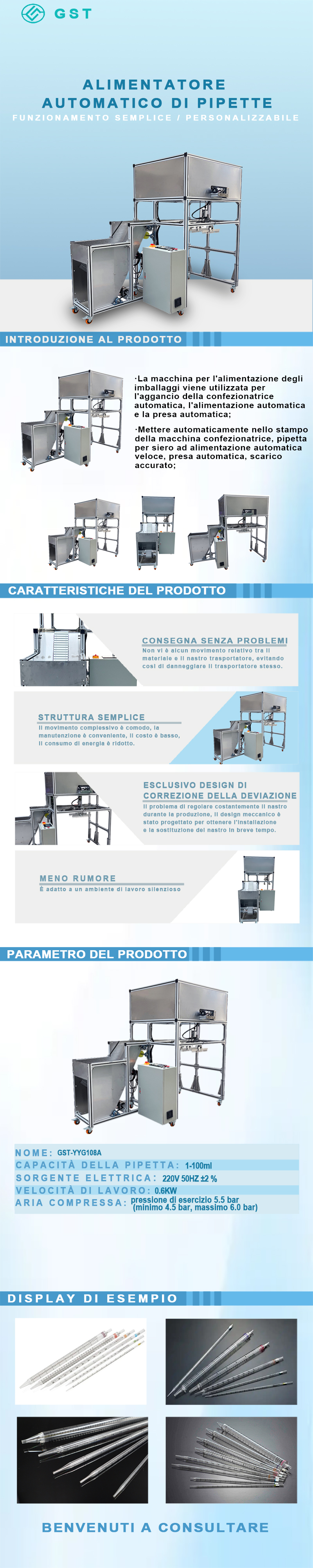 Caricatore automatico di pipette | Sistema intelligente di alimentazione di materiali di consumo da laboratorio | Attrezzatura per la produzione di pipette completamente automatica