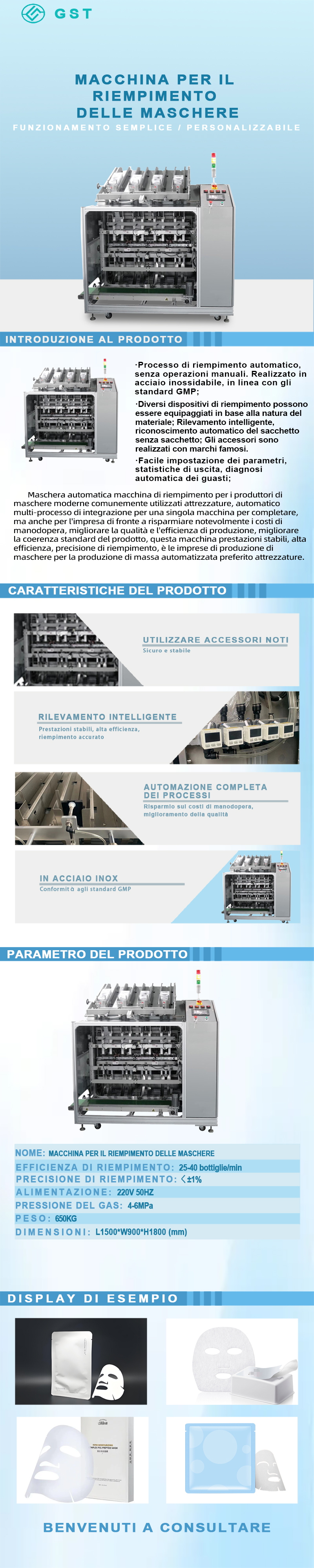 Macchina automatica per il riempimento di maschere facciali | Attrezzatura di riempimento e sigillatura di precisione completamente automatica | Soluzioni intelligenti per linee di produzione di cosme
