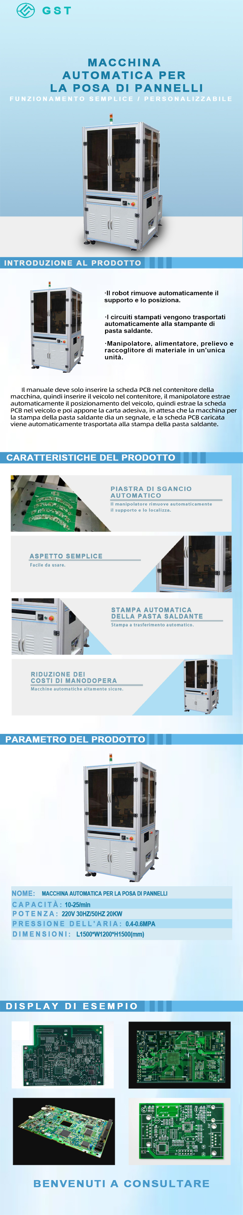 Macchina automatica per il posizionamento di circuiti stampati | Macchina automatica intelligente per l'alimentazione e il caricamento di PCB ad alta precisione con linea di patch SMT