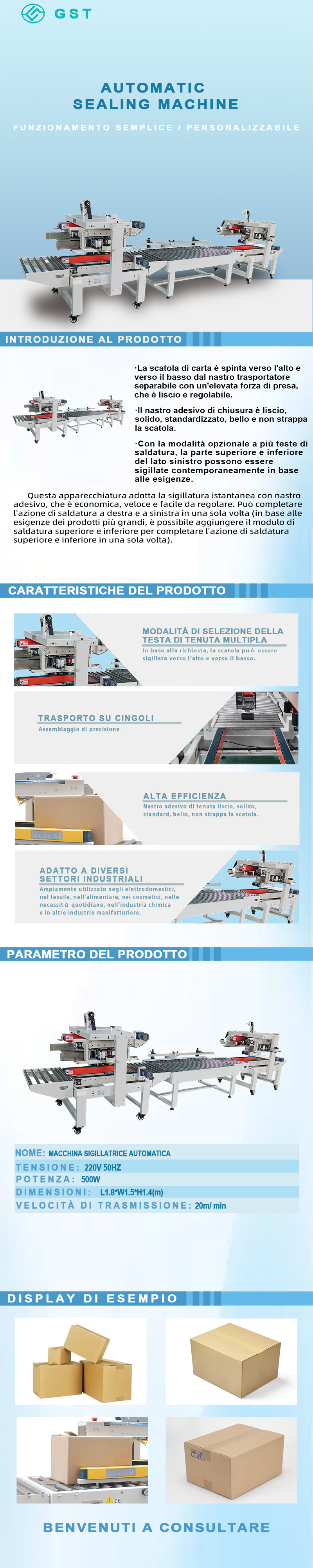 Macchina automatica per la sigillatura di cartoni | Attrezzatura intelligente per la sigillatura e l'imballaggio di cartoni | Attrezzatura di produzione completamente automatica per la sigillatura sup