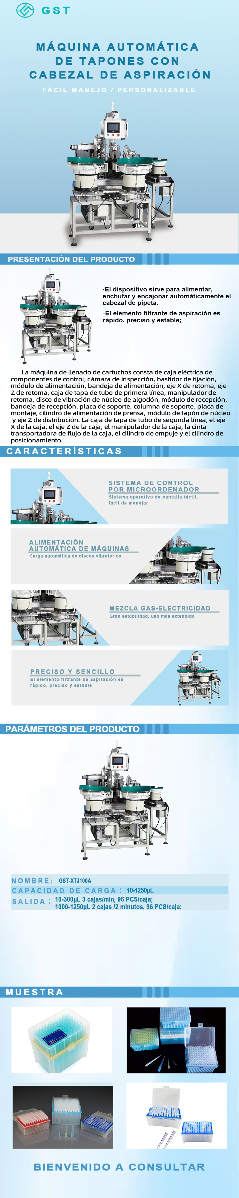Encartonadora automática de puntas de pipeta | Solución de envasado totalmente automática, eficiente y precisa para consumibles de laboratorio