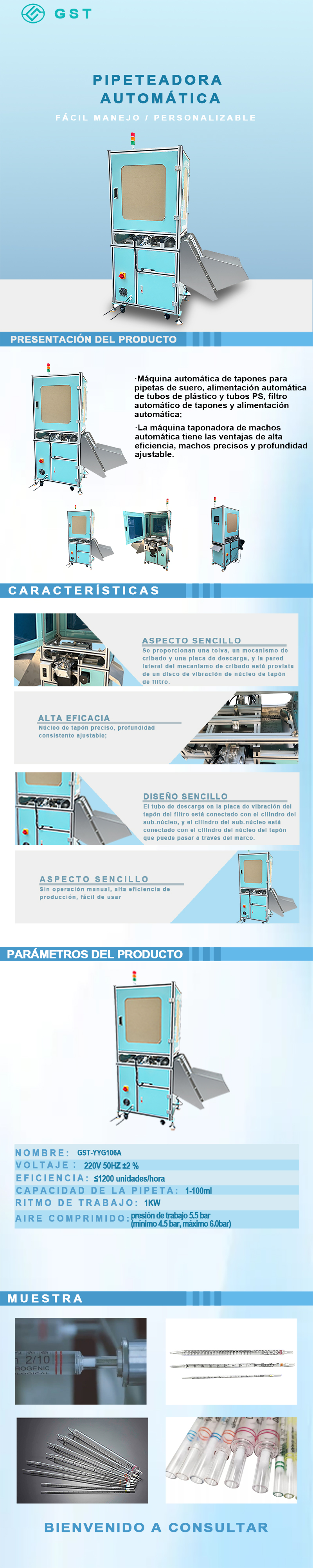 Máquina automática de taponado de pipetas | Consumibles de laboratorio de alta precisión, equipo inteligente de producción de taponado automático de pipetas.