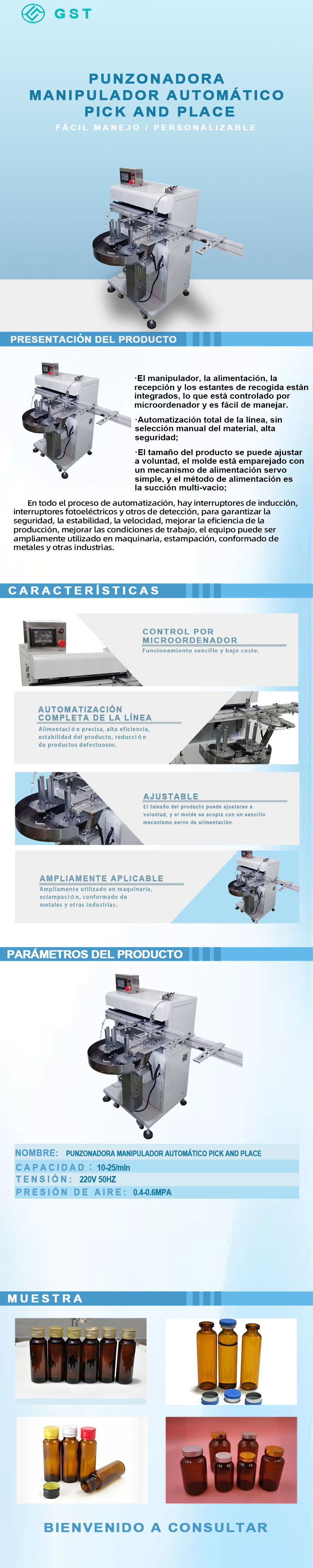 Robot automático de recogida y colocación para punzonadoras | Equipos para líneas de producción de estampado automatizadas de alta precisión con servomotor.