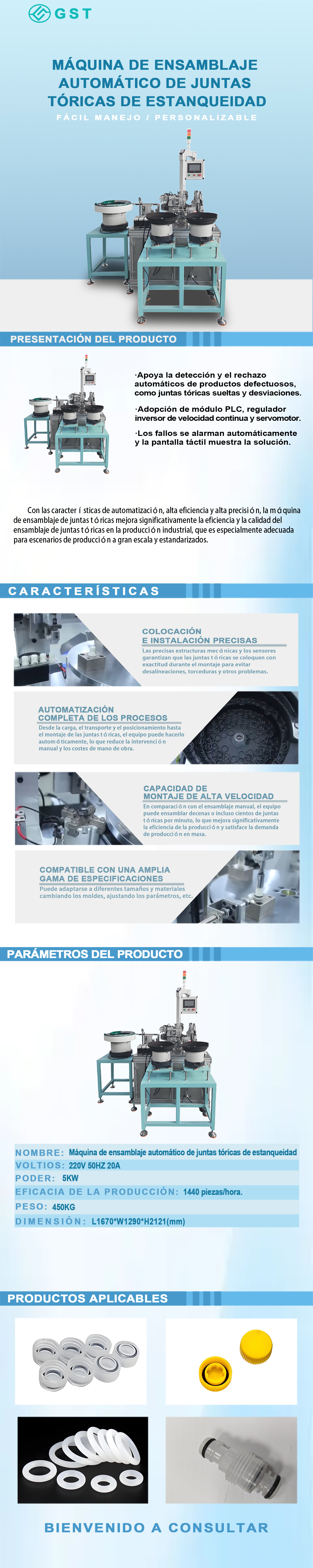 Máquina de ensamblaje automático de juntas tóricas | Máquina de ensamblaje automático de anillos de sellado | Línea de producción de ensamblaje automático personalizado no estándar