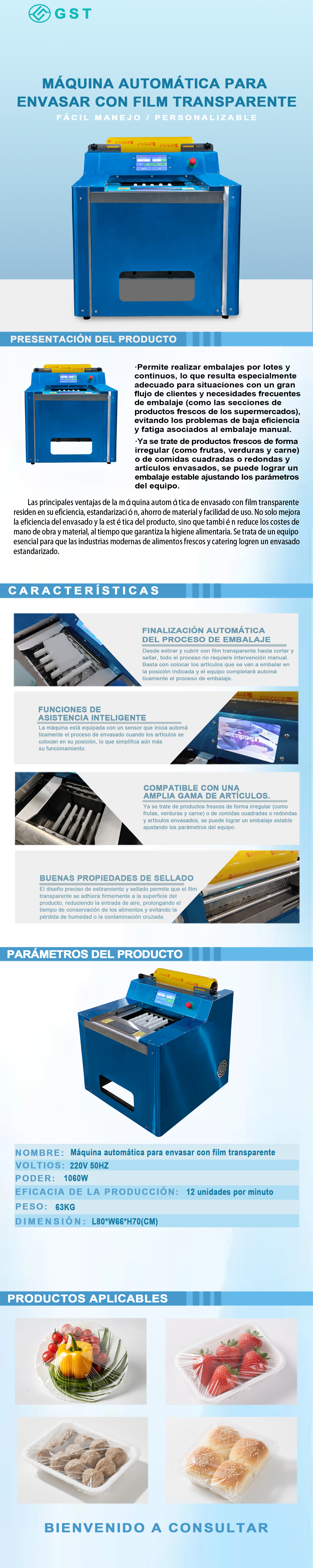 Máquina automática para envolver film plástico | Máquina automática para envolver film plástico para alimentos | Equipos para el envasado de alimentos frescos para hostelería Máquina automática para envolver film plástico | Máquina automática para envolver film plástico para alimentos | Equipos para el envasado de alimentos frescos para hostelería