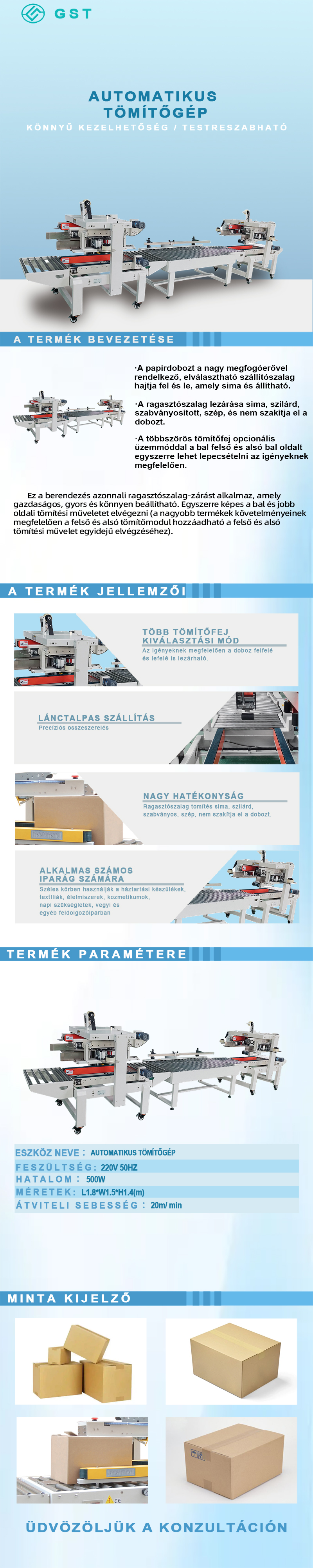 Automatikus dobozzáró gép | Intelligens dobozzáró és csomagoló berendezések | Teljesen automatikus felső és alsó dobozzáró gyártóberendezések