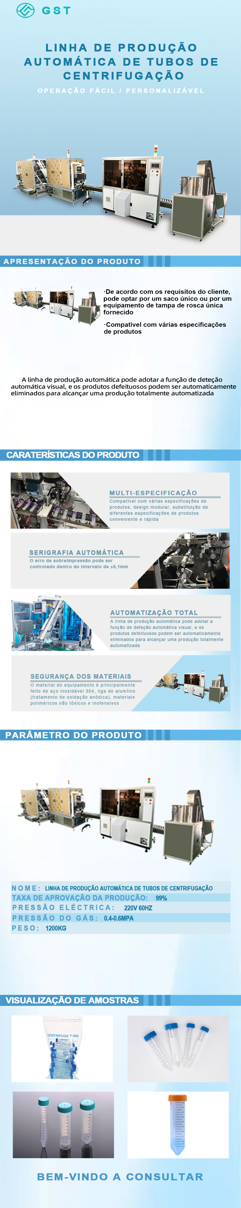 Equipamentos para Linha de Produção Automatizada de Tubos de Centrífuga | Soluções Eficientes de Produção Automatizada para Consumíveis de Laboratório Biológico