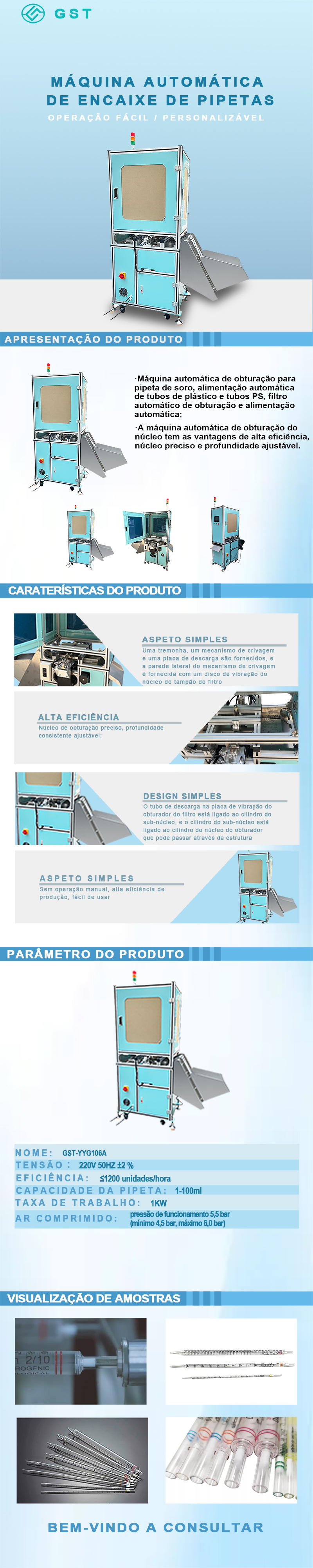 Máquina automática de tamponamento de pipetas | Equipamento de produção inteligente e automático de tamponamento de pipetas para consumíveis de laboratório de alta precisão