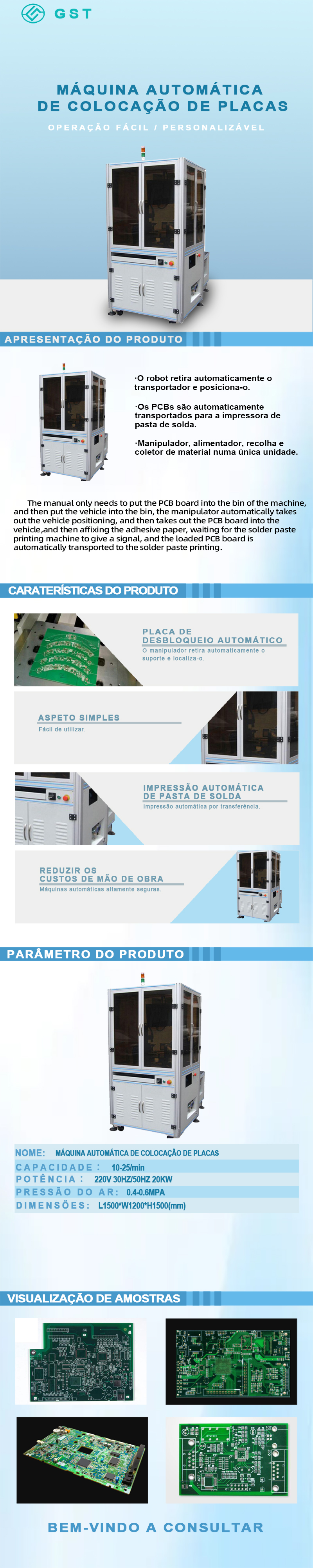 Máquina automática de colocação de placas de circuito impresso | Máquina inteligente de alimentação e carregamento automático de PCB de alta precisão para linha de patch SMT