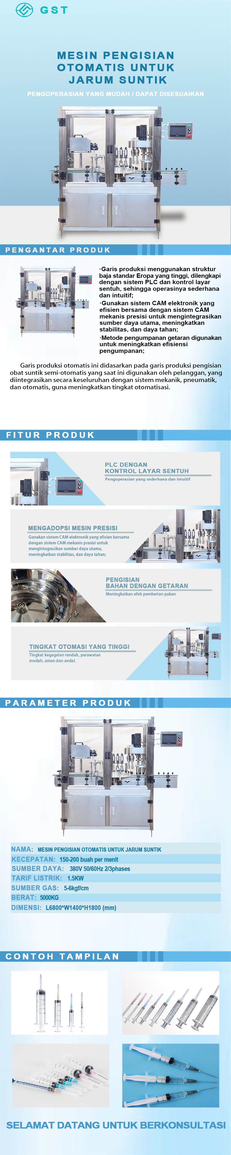 Mesin pengisian otomatis jarum suntik sekali pakai | Solusi lini produksi otomatis penuh untuk jarum suntik medis sekali pakai