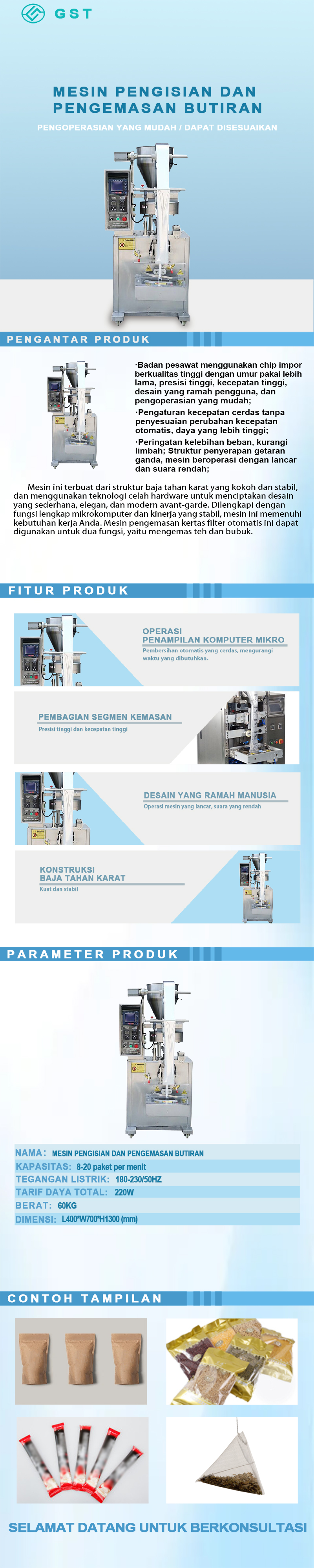Mesin Pengisian Granul Otomatis | Cocok untuk Bahan Granular Makanan, Farmasi, dan Kimia | Solusi Lini Produksi Cerdas