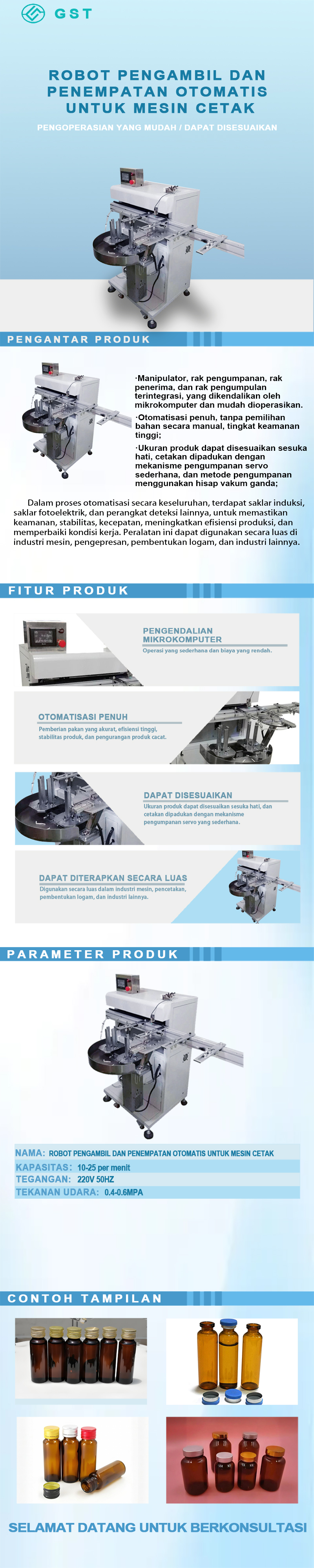 Robot pemilih dan penempat otomatis untuk mesin press | Peralatan lini produksi stamping otomatis berpresisi tinggi yang digerakkan oleh servo