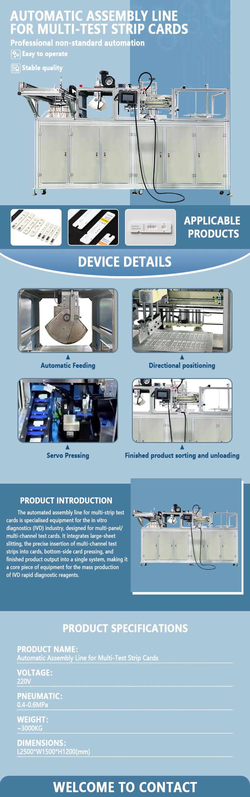 Automated Assembly Line for Multi-Strip Test Cards | Fully Automated IVD Test Card Assembly Equipment | Customization Available Automated Assembly Line for Multi-Strip Test Cards | Fully Automated IVD Test Card Assembly Equipment | Customization Available