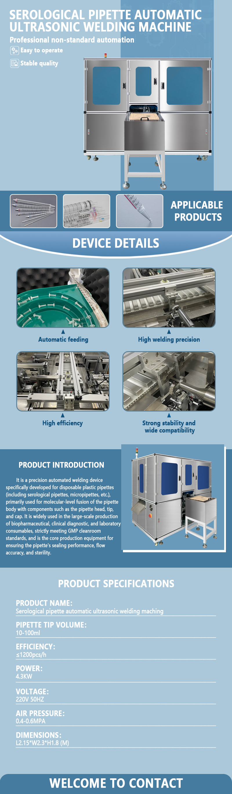 Automatic Ultrasonic Welding Machine for Pipettes | Fully Automatic Ultrasonic Welding Equipment for Pasteur Pipettes | Customization Available Automatic Ultrasonic Welding Machine for Pipettes | Fully Automatic Ultrasonic Welding Equipment for Pasteur Pipettes | Customization Available