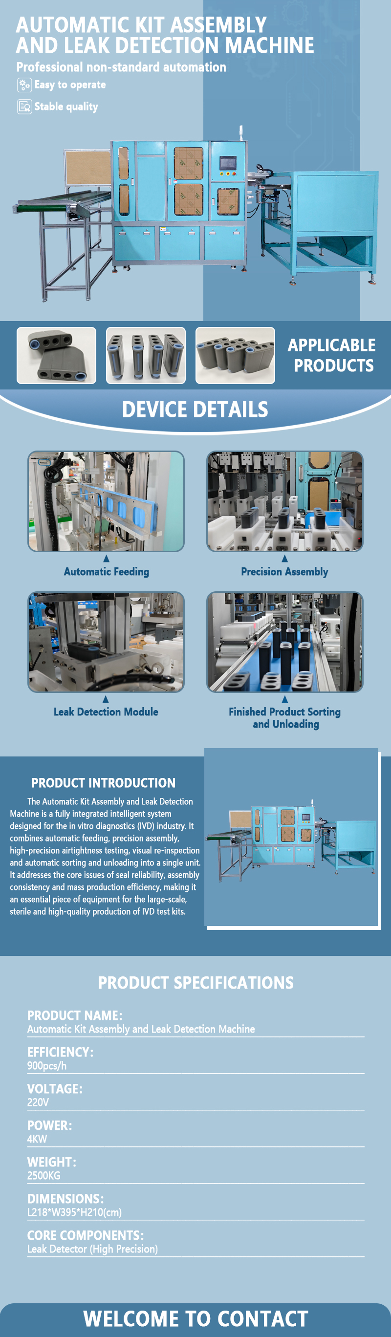 Automated Assembly and Leak Testing Machine for Reagent Kits | Fully Automated IVD Reagent Kit Assembly and Airtightness Testing Equipment | Customization Available Automated Assembly and Leak Testing Machine for Reagent Kits | Fully Automated IVD Reagent Kit Assembly and Airtightness Testing Equipment | Customization Available