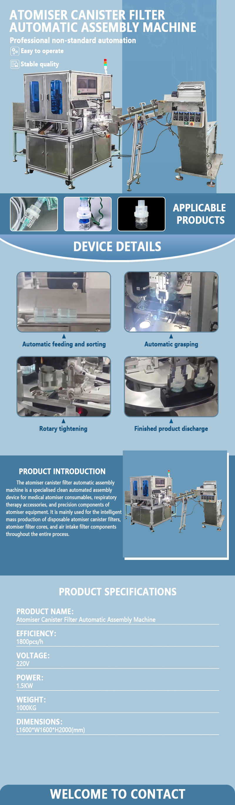 Automatic Assembly Machine for Atomizer Canister Filters | Fully Automatic Atomizer Filter Assembly Equipment | Customization Available Automatic Assembly Machine for Atomizer Canister Filters | Fully Automatic Atomizer Filter Assembly Equipment | Customization Available