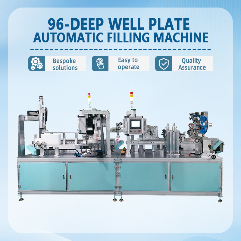 Automatic Filling and Sealing Machine for 96-Well Deep-Well Plates | Fully Automatic Volumetric Filling and Sealing Equipment for 96-Well Deep-Well Plates | Customization Available