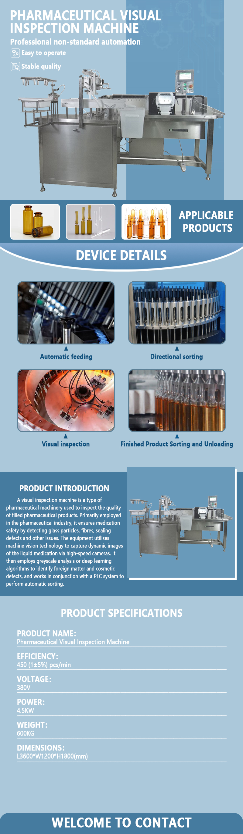 Automatic Pharmaceutical Light Inspection Machine | Fully Automatic Visual Inspection Equipment for Liquid-Filled Ampoules and Vials | Customization Available Automatic Pharmaceutical Light Inspection Machine | Fully Automatic Visual Inspection Equipment for Liquid-Filled Ampoules and Vials | Customization Available
