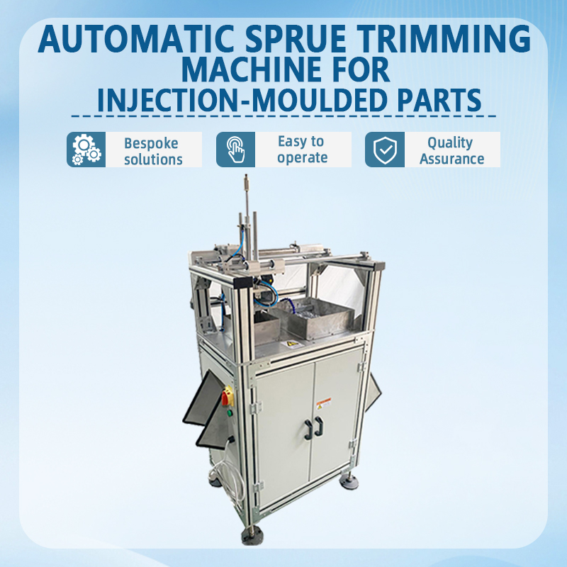 Automatic Sprue/Gate Cutting Machine for Injection Molded Parts | Fully Automatic Plastic Part Gate Cutting and Trimming Equipment | Customization Available