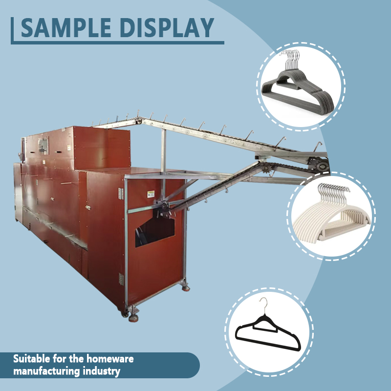 Automatic Hanger Flocking Production Line | Fully Automated Hanger Adhesive Spraying, Flocking, and Drying Equipment | Customization Available