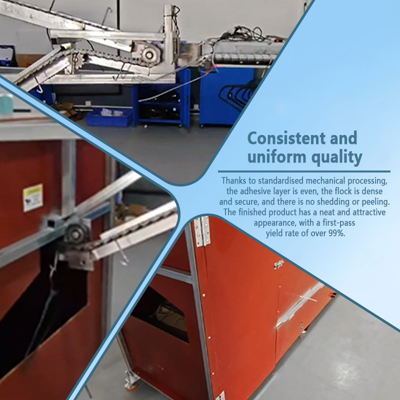 Automatic Hanger Flocking Production Line | Fully Automated Hanger Adhesive Spraying, Flocking, and Drying Equipment | Customization Available