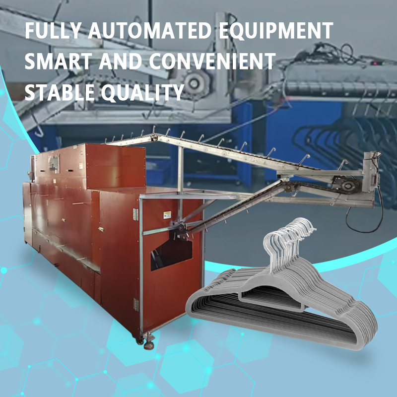 Automatic Hanger Flocking Production Line | Fully Automated Hanger Adhesive Spraying, Flocking, and Drying Equipment | Customization Available