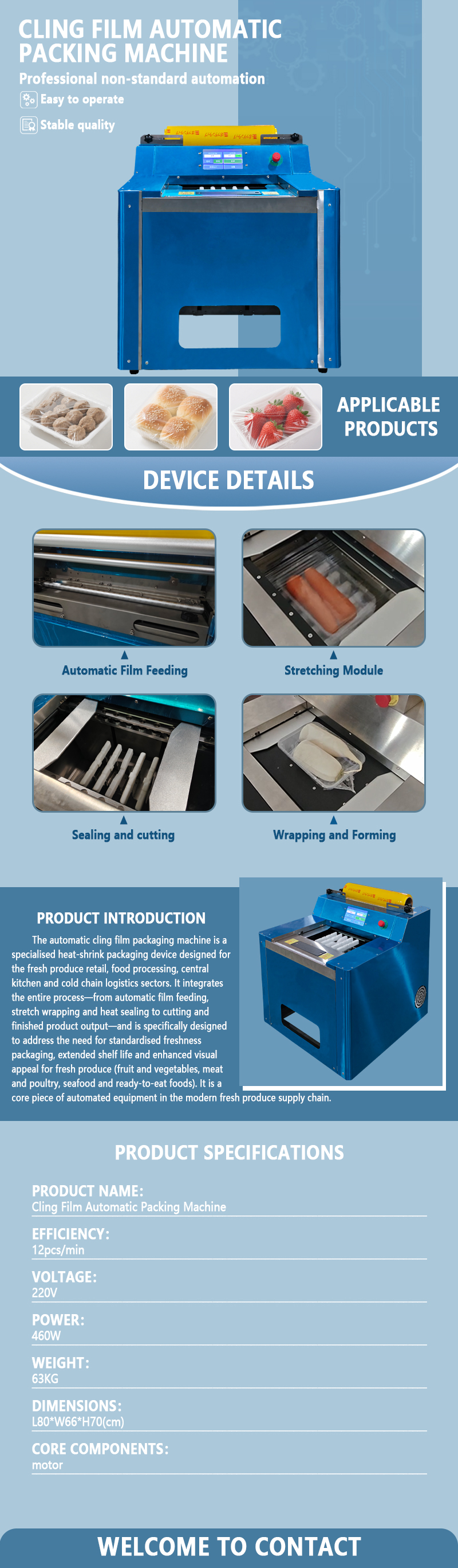 Cling Film Wrapping Machine | Automatic Tray Wrapper for Fresh Produce (Vegetables & Fruit) | Supermarket Food Packaging Equipment | Customization Available Cling Film Wrapping Machine | Automatic Tray Wrapper for Fresh Produce (Vegetables & Fruit) | Supermarket Food Packaging Equipment | Customization Available