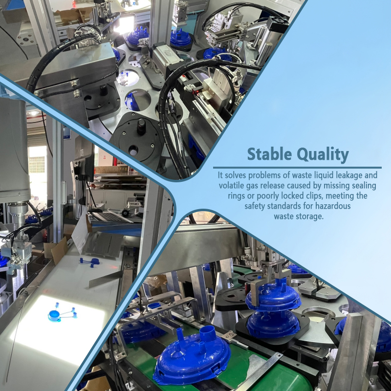 Automatic Waste Liquid Tank Lid Assembly Machine | Fully Automatic Waste Liquid Collection Tank Lid Feeding and Assembly Equipment | Customizable