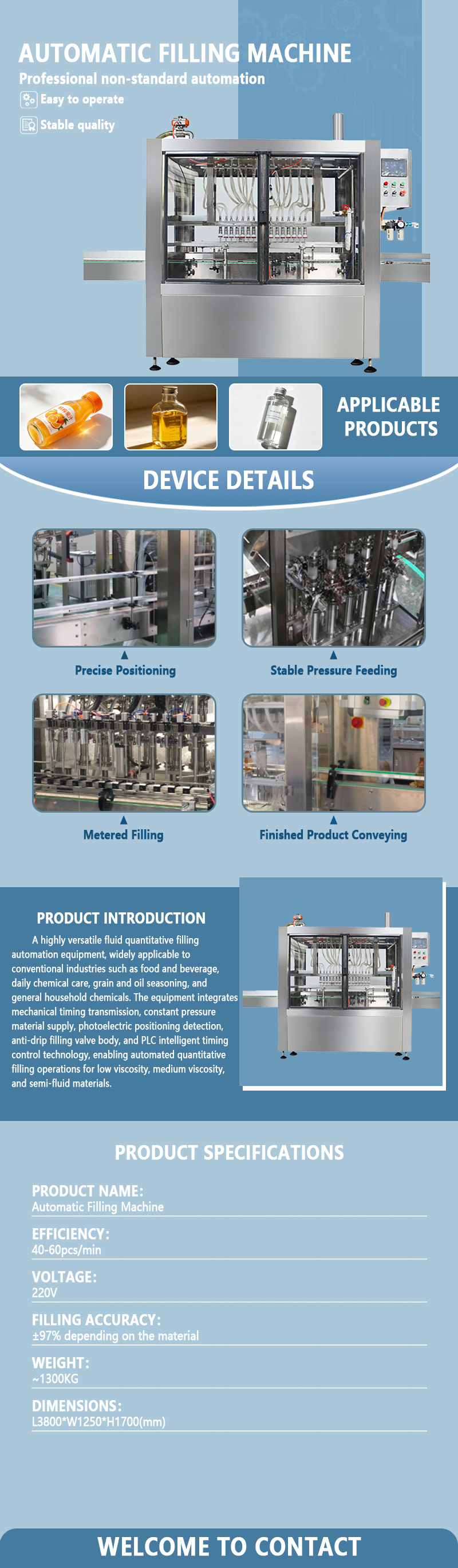 Automatic Filling Machine | Fully Automatic, High-Precision, Multi-Specification Liquid Volumetric Filling Equipment | Customization Available